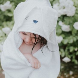 Hi Little One - Ręcznik z kapturem 100 x 100 Sleepy bunny White