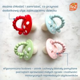 RaZbaby - Gryzak logopedyczny Grzybek dla niemowląt na ząbkowanie 2 szt. Red-Blue