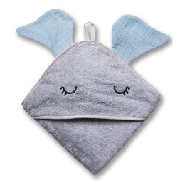 Hi Little One - Ręcznik z kapturem 100 x 100 Elephant Baby blue