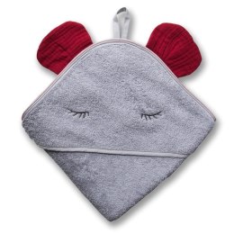 Hi Little One - Ręcznik z kapturem 100 x 100 Mouse Strawberry